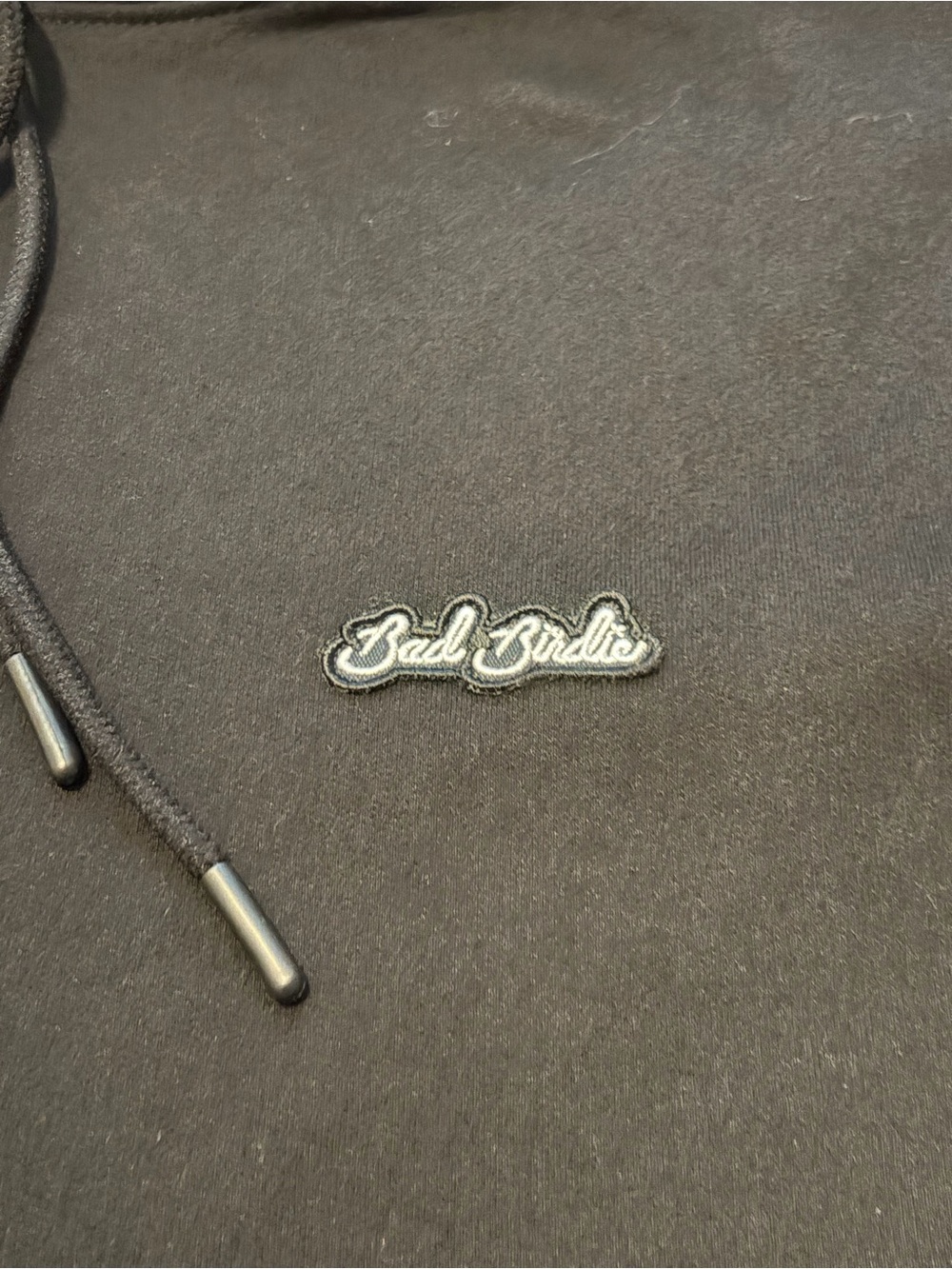 Bad Birdie Black Hooded Pullover with Script Chest Logo - Picture 3 of 3